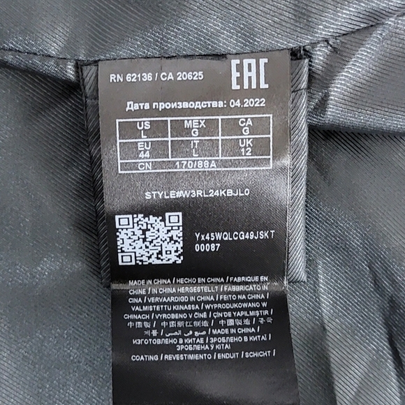 Guess Pax Faux- Black Leather Jacket  W3RL24KBJL0  Womens Size Large New - Picture 13 of 14